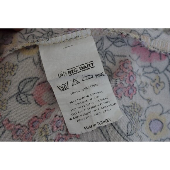 Big Dart Floral Button Down Long Sleeve Shirt UK 10 EU 38 - Picture 7 of 12